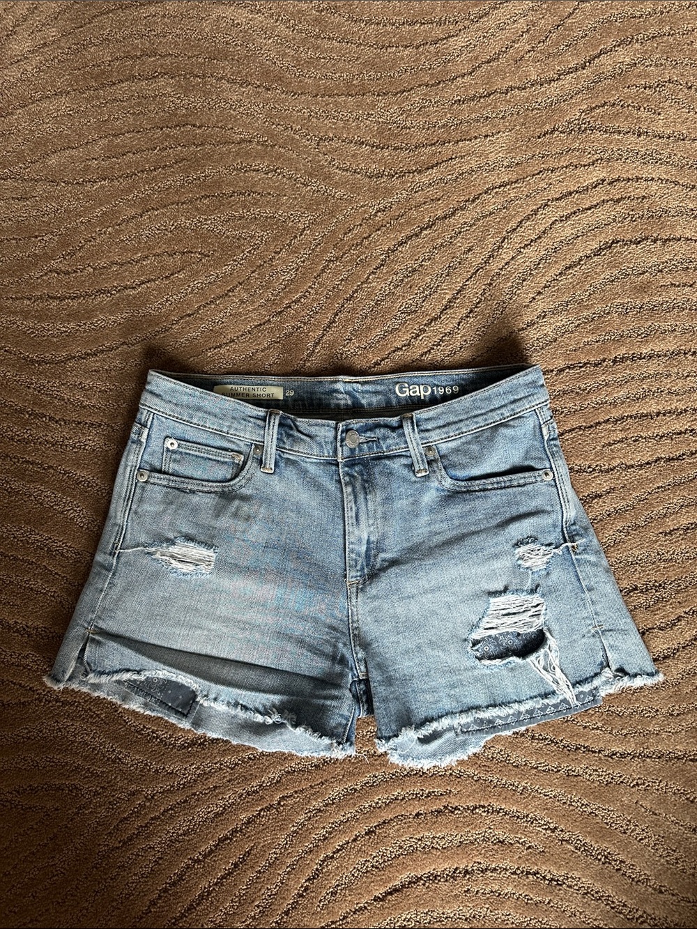 GAP Light Wash Distressed Denim Jean Shorts